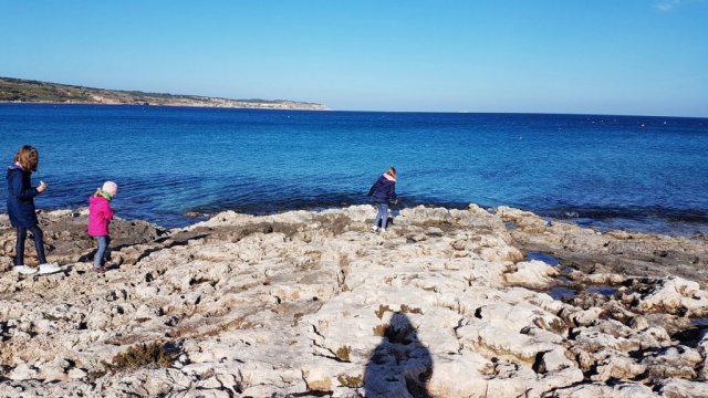 wakacje na Malcie z dziećmi skalista plaża